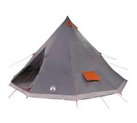 vidaXL Tienda Tipi Familiar Tipi Gris y Naranja 560 x 560 x 300 cm, Tienda Moderna, Duradera y Resistente al Agua para Camping Familiar, fácil de Montar, Aventuras al Aire Libre
