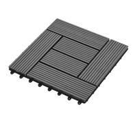 vidaXL Tile de Decking 11 uds. Gris 30 x 30 cm WPC