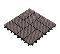 vidaXL Tile de Decking 11 uds. Marrón Oscuro 30 x 30 cm WPC