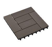 vidaXL Tile de Decking 11 uds. Marrón Oscuro 30 x 30 cm WPC