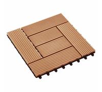 vidaXL Tile de Decking 11 uds. Teca 30 x 30 cm WPC