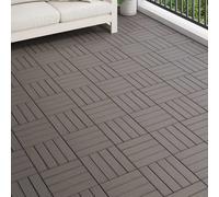 vidaXL Tile de Decking Diseño 3D 11 uds. Marrón Oscuro 30 x 30 cm WPC