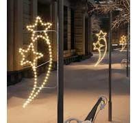 vidaXL Tira de luces de estrella 2 uds blanco cálido 125,5x53x4,5 cm
