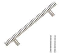 vidaXL Tiradores para Armarios 10 uds, Tiradores en Barra, Manijas de Cajones Muebles, Tiradores de Puerta Corredera, Acero Inoxidable Plateado 128 mm