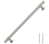 vidaXL Tiradores para Armarios 5 uds, Tiradores en Barra, Manijas de Cajones Muebles, Tiradores de Puerta Corredera, Acero Inoxidable Plateado 192 mm