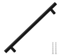 vidaXL Tiradores para Armarios 5 uds, Tiradores en Barra, Manijas de Cajones Muebles, Tiradores de Puerta Corredera, Acero Inoxidable Negro 192 mm