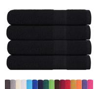 vidaXL Toallas FROGN 4 uds negro 100x200 cm 360 g/m²