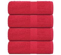vidaXL Toallas de baño FROGN 4 uds rojo 30x30 cm 360 g/m²