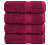 vidaXL Toallas de baño premium SOLUND, 4 uds, burdeos, 30 x 30 cm, 600 g/m²