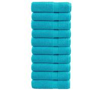 vidaXL Toallas de ducha SOLUND 10 unidades turquesa 70x140 cm 600 gsm