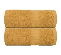 vidaXL Toallas de invitados FROGN 2 uds oro 30x50 cm 360 g/m²