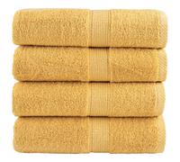 vidaXL Toallas de invitados SOLUND 4 uds dorado 30x50 cm 600 gsm