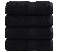 vidaXL Toallas de invitados SOLUND 4 uds negro 30x50 cm 600 gsm