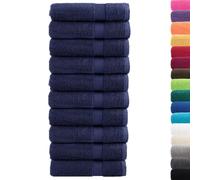 vidaXL Toallas de Mano 10 uds 100% algodón Azul Marino 50x100cm 600gsm, Toalla, Toalla de Cara, Toalla de Invitados, Toalla de baño