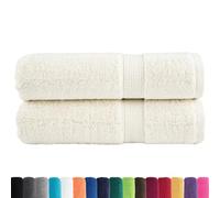 vidaXL Toallas de Mano 2 Unidades 100% algodón Crema 50x100 cm 600 gsm, Toalla, Toalla de Cara, Toalla de Invitados, Toalla de baño