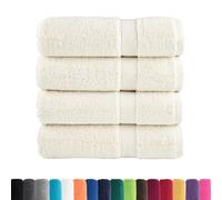 vidaXL Toallas de Mano 4 Unidades 100% algodón Crema 50x100 cm 600 gsm, Toalla, Toalla de Cara, Toalla de Invitados, Toalla de baño
