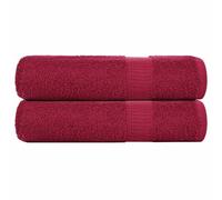 vidaXL Toallas de Mano 2 uds 100% algodón Burdeos 50x100 cm 360 gsm