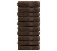 vidaXL Toallas de mano SOLUND 10 uds marrón 50x100 cm 600 gsm