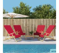vidaXL Toallas de playa 4 uds tela burdeos 400 g/m² 60x135 cm