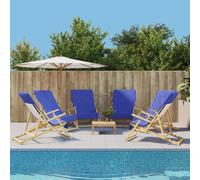 vidaXL Toallas de playa 6 uds tela azul klein 400 g/m² 60x135 cm