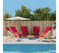 vidaXL Toallas de playa 6 uds tela burdeos 400 g/m² 60x135 cm