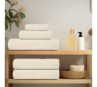 vidaXL Toallas FROGN 2 uds crema 100x200 cm 360 g/m²