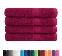 vidaXL Toallas Premium 4 uds Burdeos 100% algodón 100x200 cm 600 gsm