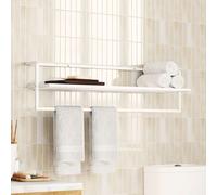 vidaXL Toallero de hierro blanco 95x25x22 cm
