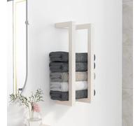 vidaXL Toallero de madera maciza de pino blanco 23x18x60 cm