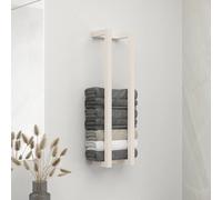 vidaXL Toallero Pared Colgante Baño Cocina Aseo Perchero Mueble Autoadhesivo Soporte Organizador Decoración de Madera Maciza de Pino Blanco