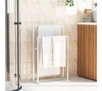 vidaXL Toallero de pie de hierro blanco 48x24x78,5 cm