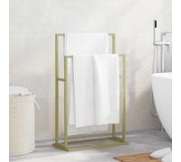 vidaXL Toallero de Pie Estantes Almacenamiento para Baño Exhibición Soporte Ropa Secado Organizador Accesorio Mantener Orden de Hierro Dorado