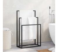 vidaXL Toallero de pie de hierro negro 48x24x79 cm