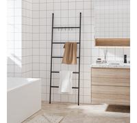 vidaXL Toallero Escalera con 5 Niveles Negro 58x175 cm Hierro