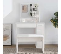 vidaXL Tocador con espejo blanco brillante 86,5x35x136 cm