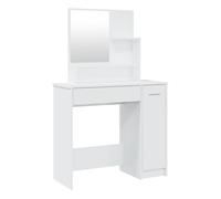Vidaxl tocador con espejo blanco brillante 86,5x35x136 cm