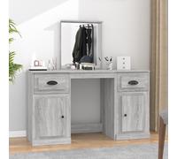 vidaXL Tocador con espejo color gris Sonoma 130x50x132,5 cm