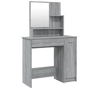 vidaXL Tocador con Espejo Color Gris Sonoma 86,5x35x136 cm