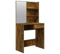 vidaXL Tocador con Espejo Color Roble Ahumado 74,5x40x141 cm