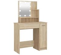 vidaXL Tocador con LED Color Roble Sonoma 86,5x35x136 cm