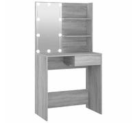 vidaXL Tocador con LED Gris Sonoma 74,5x40x141 cm