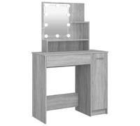 vidaXL Tocador con LED Gris Sonoma 86,5x35x136 cm