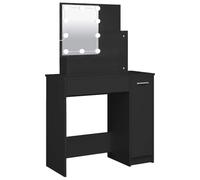 vidaXL Tocador con LED Negro 86,5x35x136 cm