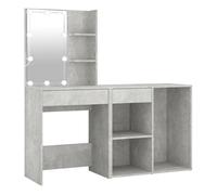Vidaxl tocador con led y armario madera contrachapada gris hormigón