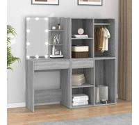 vidaXL Tocador con LED y armario madera contrachapada gris Sonoma