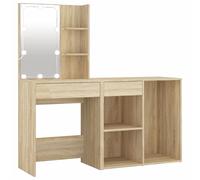 Vidaxl tocador con led y armario madera contrachapada roble sonoma