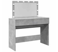 vidaXL Tocador de Maquillaje con Luces LED Gris hormigón 100x40x120 cm con Espejo y Almacenaje