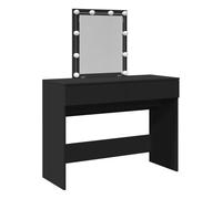 Vidaxl tocador con luces led negro 100x40x130 cm