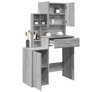 vidaXL Tocador con mueble 80x35x132 cm en color Gris sonoma/Negro/Gris hormigón y más | almacenamiento funcional diseño moderno para baño dormitorio sala