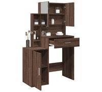 vidaXL Tocador con mueble 80x35x132 cm en color Gris sonoma/Negro/Gris hormigón y más | almacenamiento funcional diseño moderno para baño dormitorio sala